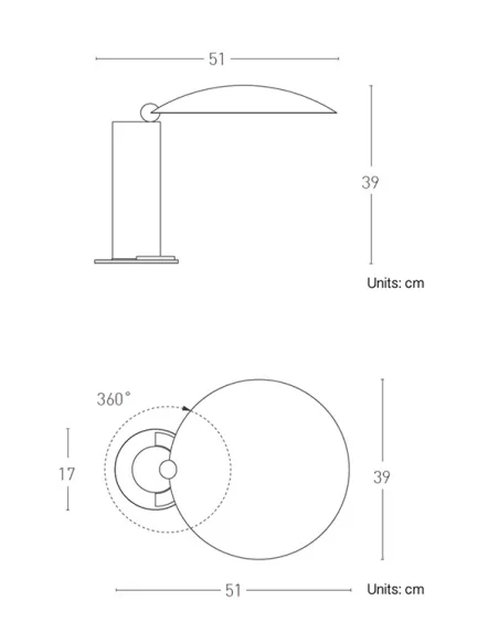 Lampe de table halogène noire Lumen Center Washington 50W